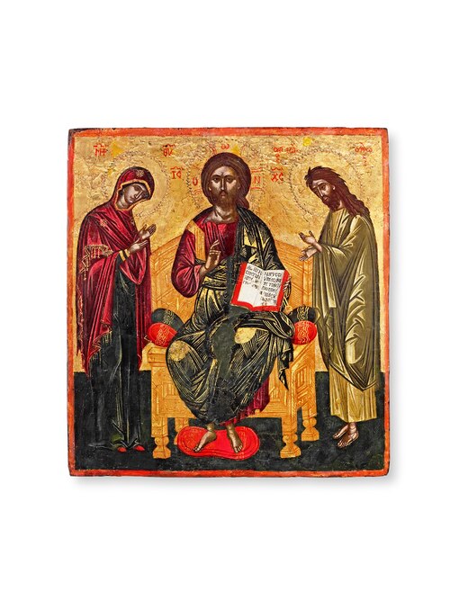 Господь Вседержитель (Пантократор), Крит, вторая половина XVI века · деисусный образ